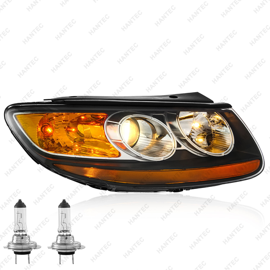 Halogen Headlight Assembly Compatible with 2007-2012 Hyundai Santa Fe SE/Limited/GLS, Passenger Side