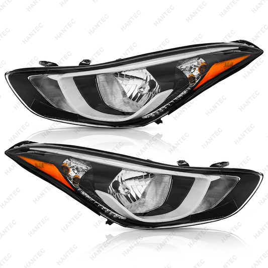 Halogen Headlight Assembly Compatible with 2014-2016 Hyundai Elantra SE/Value Edition, Driver & Passenger Side