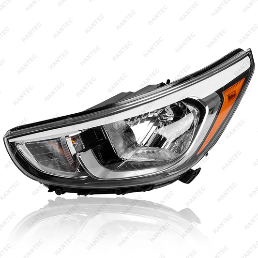 Halogen Headlight Assembly Compatible with 2015-2017 Hyundai Accent, Driver Side