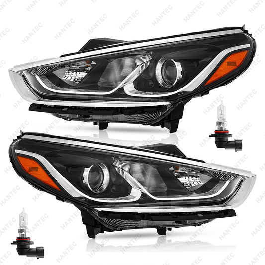 Halogen Headlight Assembly Compatible with 2018 2019 Hyundai Sonata, Driver & Passenger Side