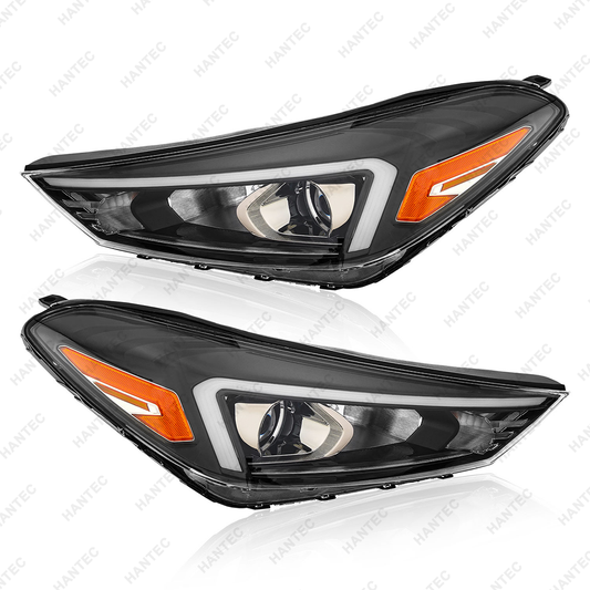 Halogen Headlight Assembly Compatible with 2019-2021 Hyundai Tucson W/O LED DRL, Driver & Passenger Side