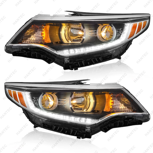 Headlight Assembly with LED DRL Compatible with 2016-2018 Kia Optima, Driver & Passenger Side