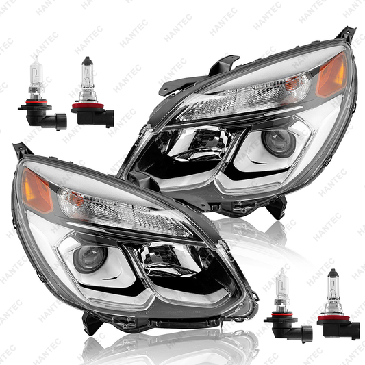 Headlight Assembly Compatible with 2016 2017 Chevy Chevrolet Equinox, Driver & Passenger Side
