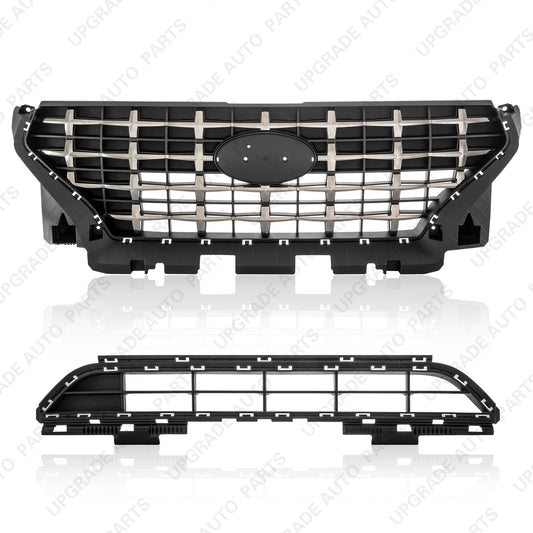 Chrome Upper Grille & Lower Grille Without ACC Compatible with 2020-2025 Hyundai Venue SE/SEL
