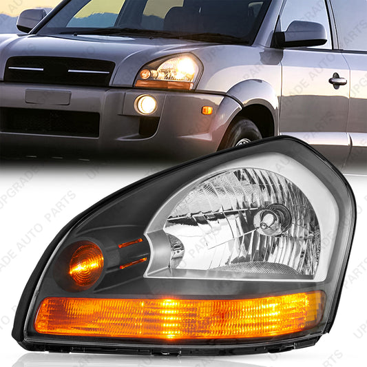 UPGRADE Auto Parts Halogen Headlight Assembly Compatible with 2005-2009 Hyundai Tucson, Driver Side