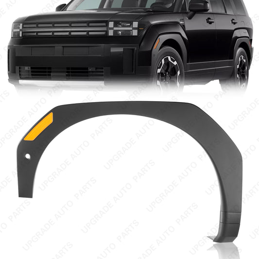 Front Wheel Arch Trim Matte Black W/Sensor Hole Compatible with 2024 2025 Hyundai Santa Fe, Driver Side