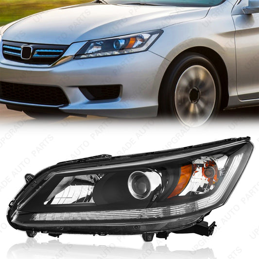 Halogen Headlight Assembly Compatible with 2013-2015 Honda Accord, Driver Side