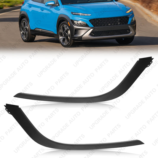 Black Headlight Trim Molding Compatible with 2022 2023 Hyundai Kona, Driver & Passenger Side