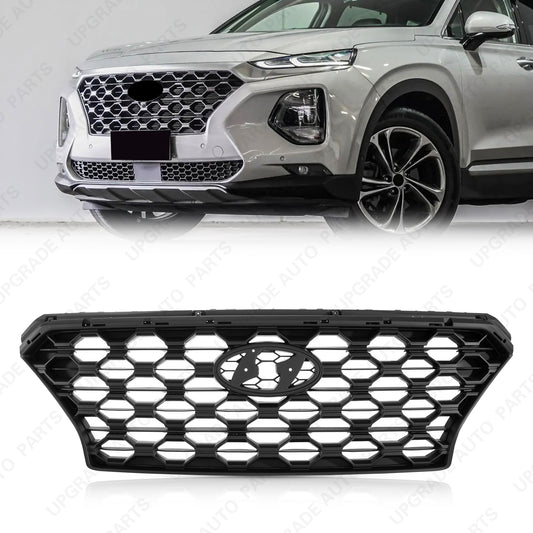 Black Front Grille 86350-S2100 Compatible with 2019 2020 Hyundai Santa Fe