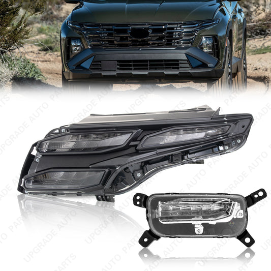 LED Main & Auxiliary Daytime Running Lamp Clear Lens Compatible with 2025 2026 Hyundai Tucson, Driver Side