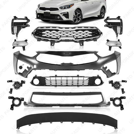 14PCS Front Bumper Grille Set Compatible with 2019 2020 2021 Kia Forte