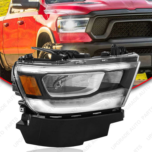 LED Reflector Headlight Assembly Compatible with 2019-2022 Dodge RAM 1500, Passenger Side
