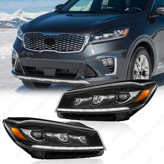 LED Headlight With LED DRL Without AFS Compatible with 2019 2020 Kia Sorento, Driver & Passenger Side