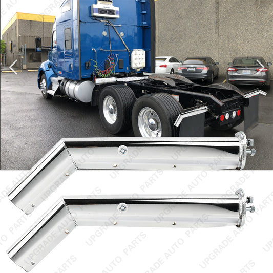 2PCS Stainless Steel Angled Mud Flap Hanger for Semi Trucks, 2.5" Bolt Spacing 27" Length
