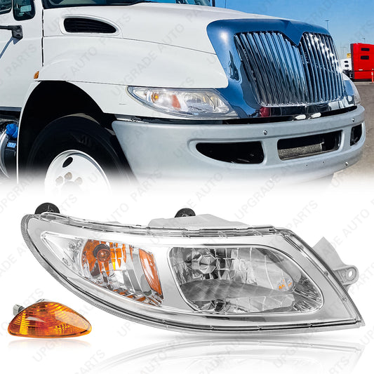 UPGRADE Auto Parts Halogen Headlight Compatible with 2002-2018 International 4200 4300, Passenger Side
