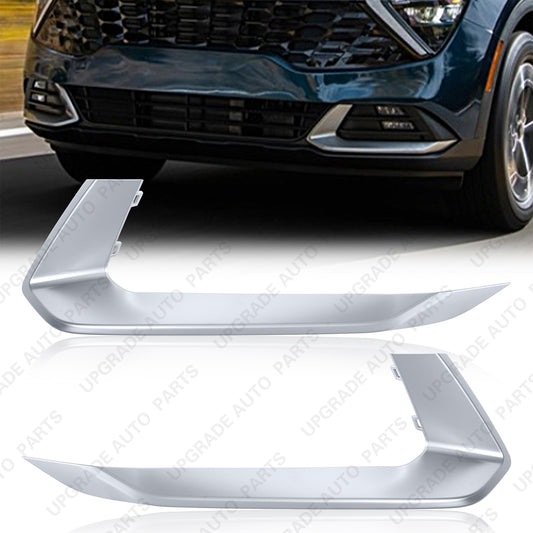 Front Bumper Fog Light Molding Trim Compatible with 2023 2024 Kia Sportage Chrome, Driver & Passenger Side