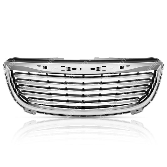 Front Upper Grille Compatible with 2011-2016 Chrysler Town & Country, Chrome