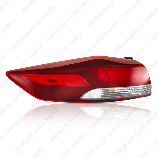 Outer Tail Light Assembly Halogen Bulb with LED Side Marker Lamp, Compatible with 2017 2018 Hyundai Elantra, Driver Side