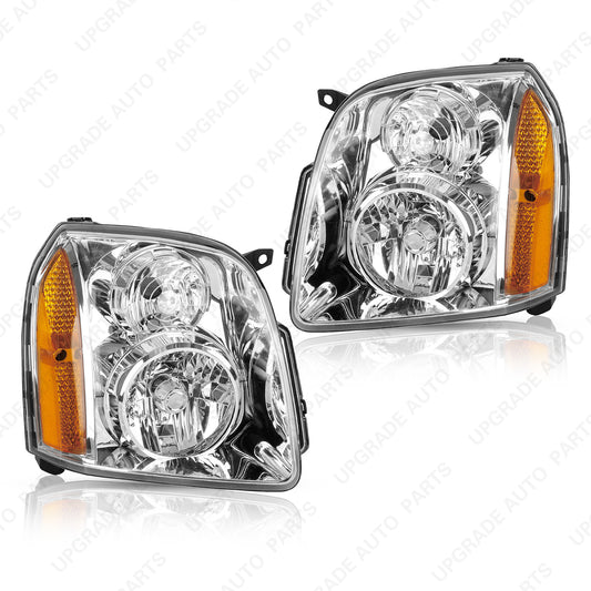 Halogen Headlight Compatible with 2007-2014 GMC Yukon & Yukon XL, Driver & Passenger Side