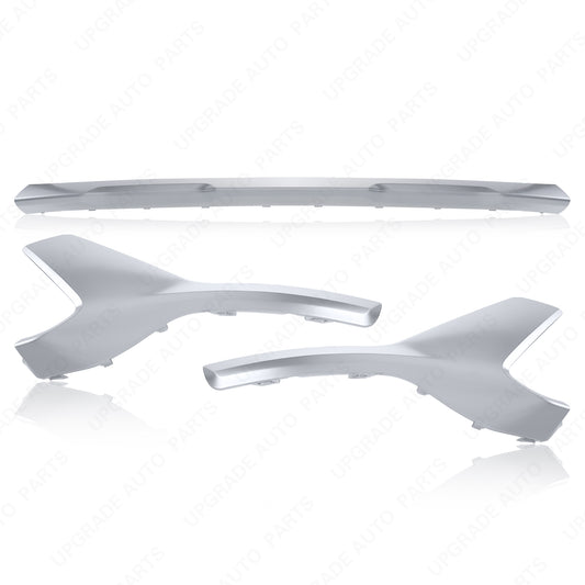 3PCS Chrome Front Bumper Lower Skid Plate Set Compatible with 2021-2023 Hyundai Santa Fe