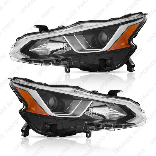 Halogen Headlight Assembly Compatible with 2019-2021 Nissan Altima S, Driver & Passenger Side