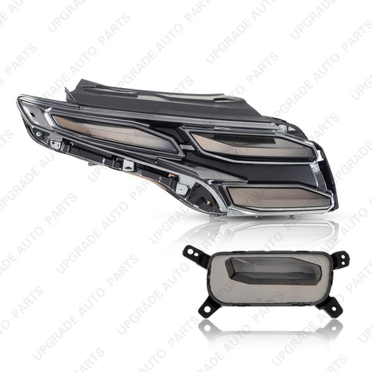 LED Main & Auxiliary Daytime Running Lamp Dark Lens Compatible with 2025 2026 Hyundai Tucson, Passenger Side