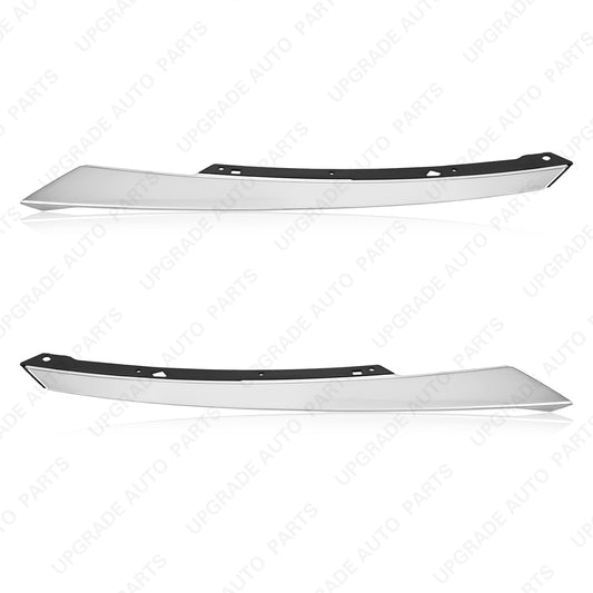 Chrome Headlight Trim Molding Compatible with 2016-2018 Honda Civic, Driver & Passenger Side