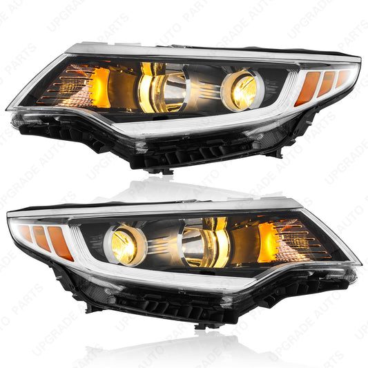 Headlight Assembly without LED DRL Compatible with 2016-2018 Kia Optima, Driver & Passenger Side