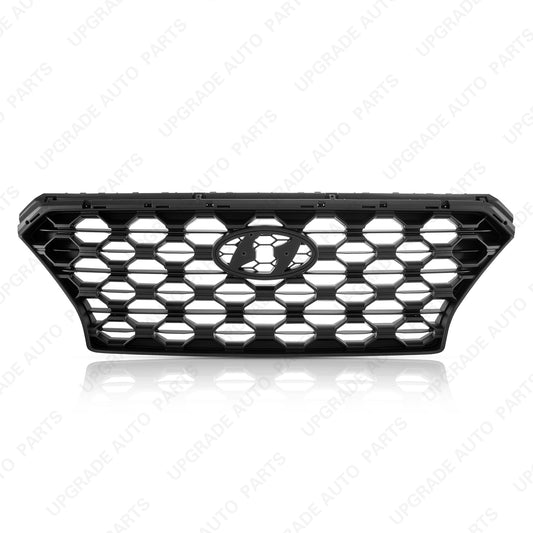 Black Front Grille Compatible with 2019 2020 Hyundai Santa Fe
