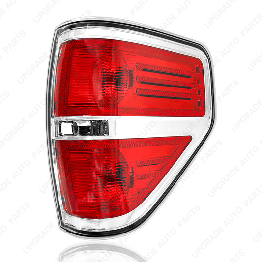 Halogen Outer Tail Light Compatible with 2009-2014 Ford F150 Chrome, Passenger Side