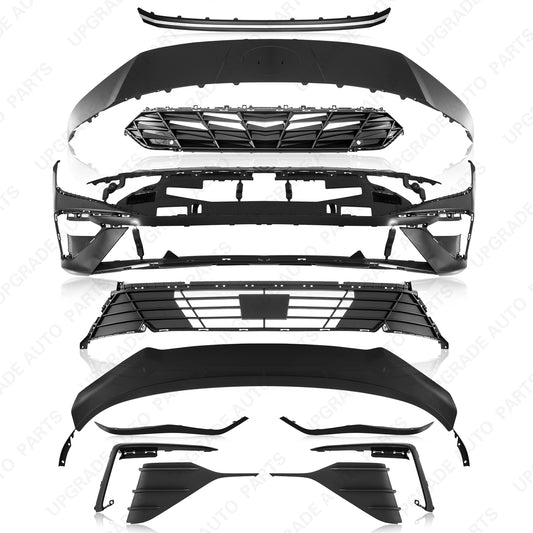 Front Bumper Cover Grille Kit with Sensor Hole Compatible with 2024 2025 Hyundai Elantra