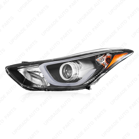 Halogen Headlight Assembly with LED DRL Compatible with 2014-2016 Hyundai Elantra Sport/Limited, Driver Side