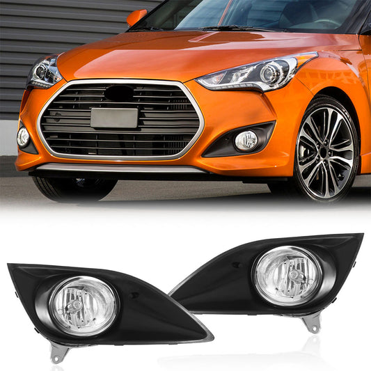 HANTEC Compatible with 13-17 Hyundai Veloster Turbo Fog Lamp With Bulbs