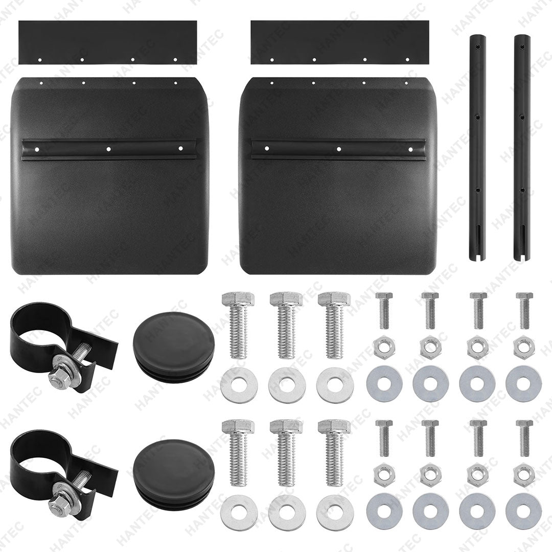 HANTEC Plastic Quarter Fender, 24" x 24" Quarter Fenders for Semi Truck, Tube Bracket Mounting Hardware Included, Plastic Quarter Fender