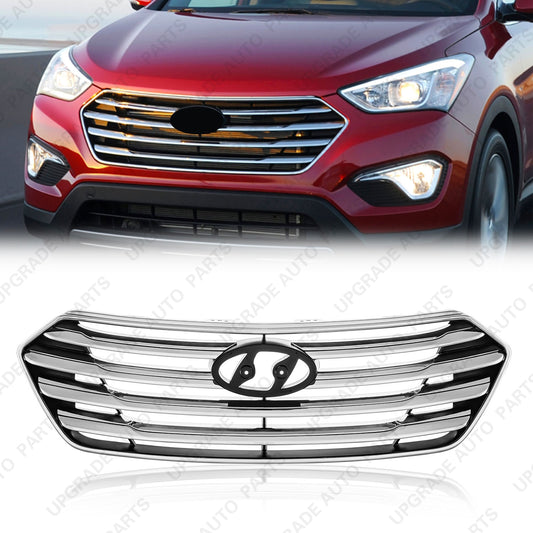 Front Grille Chrome Compatible with 2013-2016 Hyundai Santa Fe GLS/Limited