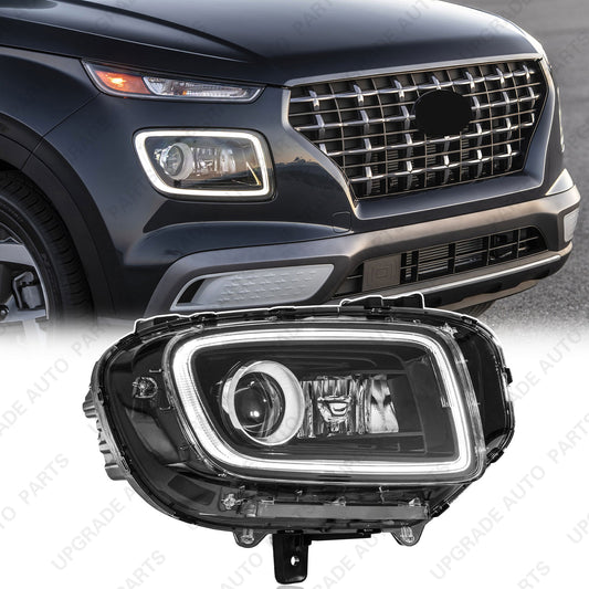 LED Headlight Assembly with DRL Compatible with 2022-2025 Hyundai Venue Limited, Passenger Side