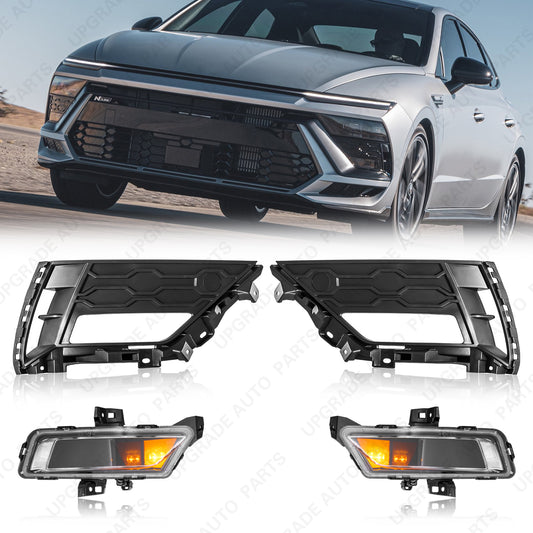 LED Turn Signal & Fog Lamp Cover Compatible with 2024 2025 Hyundai Sonata Sport N-Line