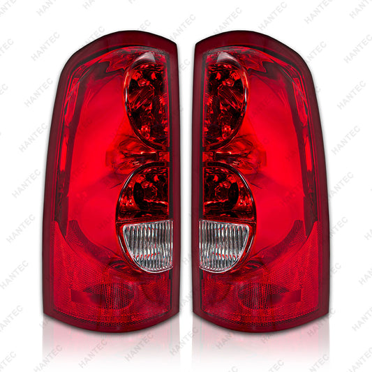 HANTEC Compatible with 03-06 Chevrolet Silverado Halogen Outer Tail Light With Bulbs