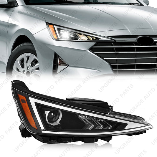 Halogen Headlight Assembly Compatible with 2019 2020 Hyundai Elantra W/O DRL, Passenger Side