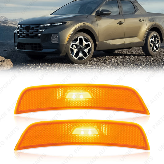 LED Side Marker Lights with Bulbs Compatible with 2022 2023 Hyundai Santa Cruz, Driver & Passenger Side