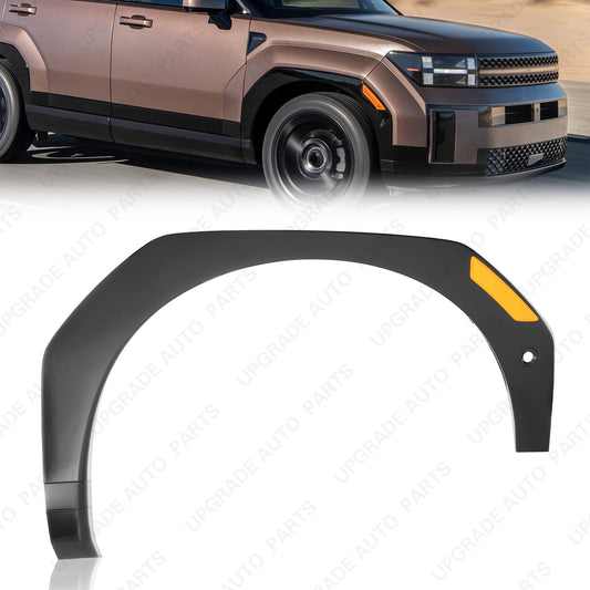 Front Wheel Arch Trim Gloss Black W/Sensor Hole Compatible with 2024 2025 Hyundai Santa Fe, Passenger Side