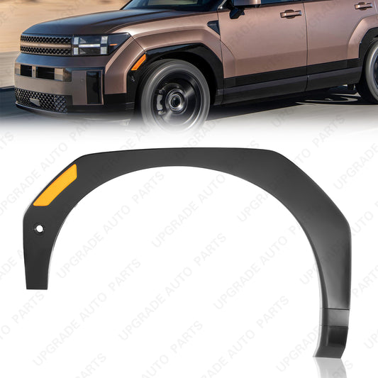 Front Wheel Arch Trim Gloss Black W/Sensor Hole Compatible with 2024 2025 Hyundai Santa Fe, Driver Side