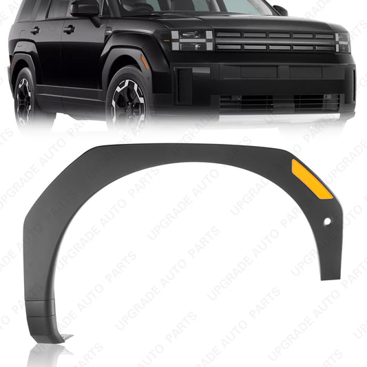 Front Wheel Arch Trim Matte Black W/Sensor Hole Compatible with 2024 2025 Hyundai Santa Fe, Passenger Side