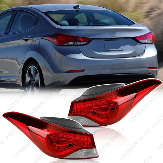 Outer Tail Light Assembly Compatible with 2014-2016 Hyundai Elantra, Driver & Passenger Side