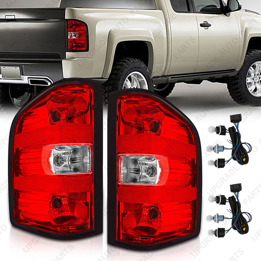 Halogen Outer Tail Light Compatible with 2007-2013 Chevrolet Silverado, Driver & Passenger Side