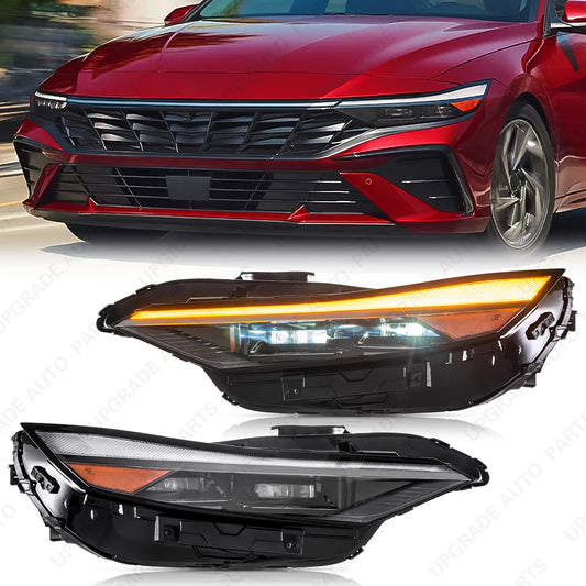 LED Headlight Assembly Compatible with 2024 2025 Hyundai Elantra, Driver & Passenger Side