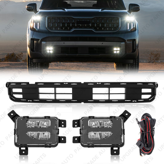 LED Daytime Running Light Fog Lamp With Bumper Lower Grille Compatible with 2023 2024 Kia Telluride