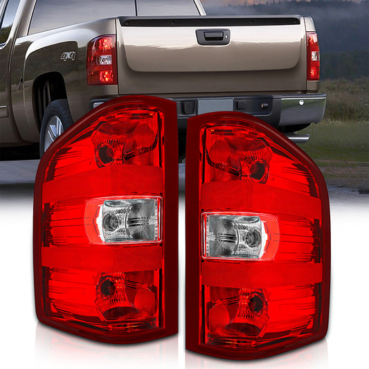 Halogen Outer Tail Light Compatible with 2007-2013 Chevrolet Silverado, Driver & Passenger Side