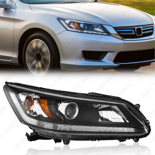 Halogen Headlight Assembly Compatible with 2013-2015 Honda Accord, Passenger Side