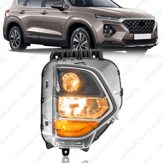 Halogen Headlight Compatible with 2019 2020 Hyundai Santa Fe, Passenger Side